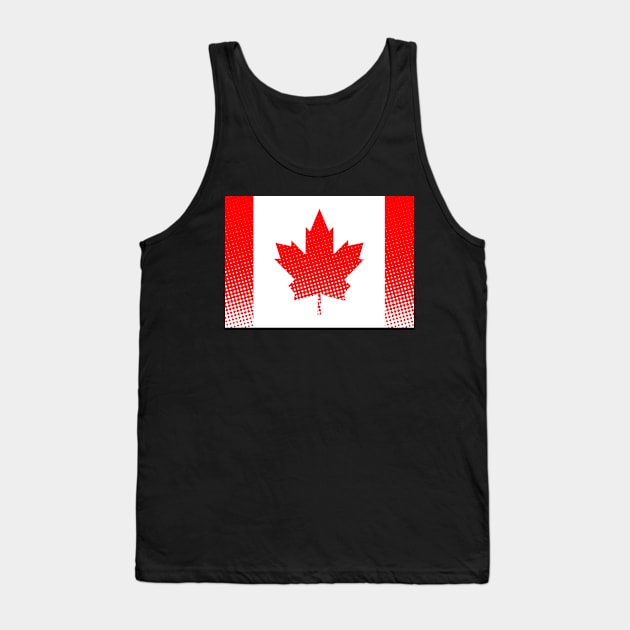 Flag of Canada With Halftone Effect Tank Top by Braznyc